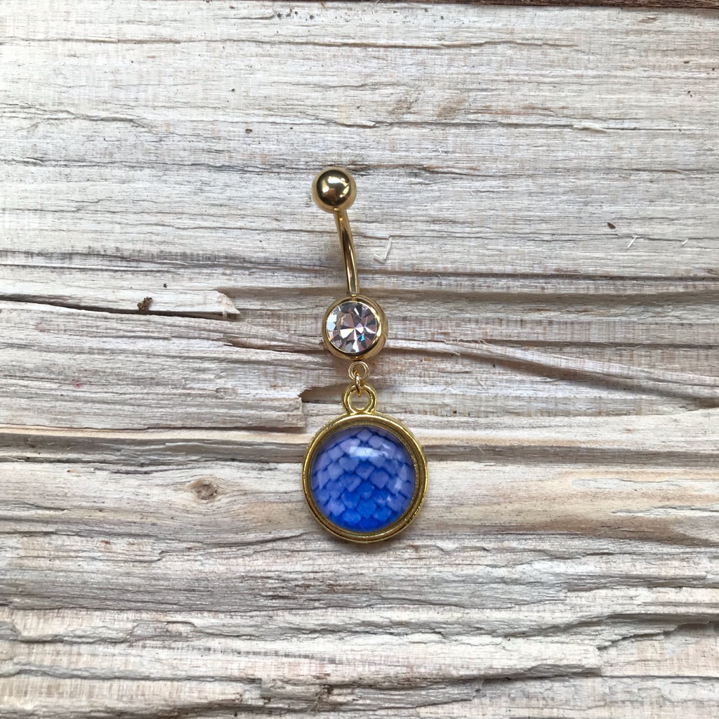 Gold Dragon Scale Belly Button Ring